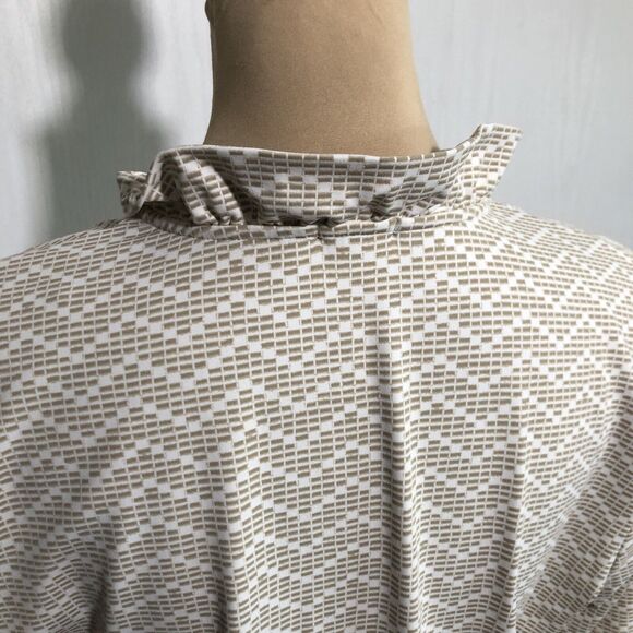 J. McLaughlin Durham Catalina Cloth Womens XL Beige Ruffle V-Neck 3/4 Sleeve Top - Picture 6 of 10
